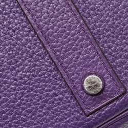 Hermes Ultraviolet Togo Leather Palladium Finish Birkin 40 Bag