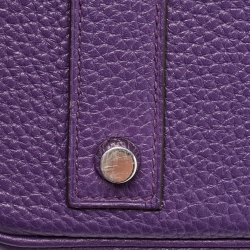 Hermes Ultraviolet Togo Leather Palladium Finish Birkin 40 Bag