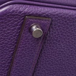 Hermes Ultraviolet Togo Leather Palladium Finish Birkin 40 Bag