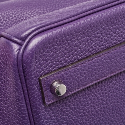 Hermes Ultraviolet Togo Leather Palladium Finish Birkin 40 Bag