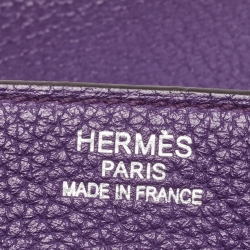 Hermes Ultraviolet Togo Leather Palladium Finish Birkin 40 Bag