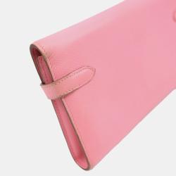 Pre Owned Hermes Pink Epsom Leather Kelly Bi-fold Long Wallet