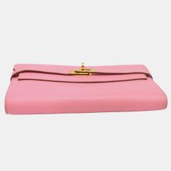 Pre Owned Hermes Pink Epsom Leather Kelly Bi-fold Long Wallet