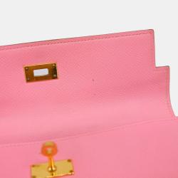 Pre Owned Hermes Pink Epsom Leather Kelly Bi-fold Long Wallet