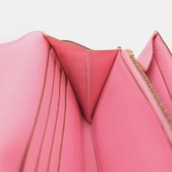 Pre Owned Hermes Pink Epsom Leather Kelly Bi-fold Long Wallet