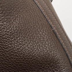 Pre Owned Hermes Chocolat/Ebene Taurillon Clemence Leather and Alligator Touch Picotin Lock 18 Bag