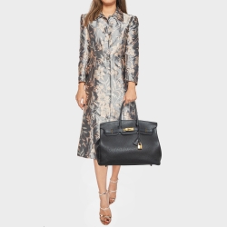 Hermes Noir Togo Leather Gold Finish Birkin 35 Bag