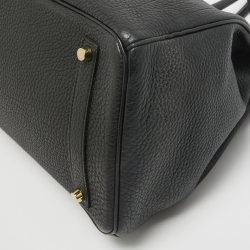 Hermes Noir Togo Leather Gold Finish Birkin 35 Bag