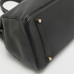 Hermes Noir Togo Leather Gold Finish Birkin 35 Bag