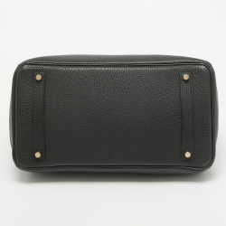 Hermes Noir Togo Leather Gold Finish Birkin 35 Bag
