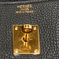 Hermes Noir Togo Leather Gold Finish Birkin 35 Bag