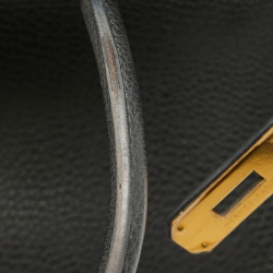 Hermes Noir Togo Leather Gold Finish Birkin 35 Bag