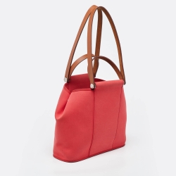 Hermes Rose Candy Toile Canvas Cabag Elan Tote
