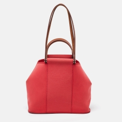 Hermes Rose Candy Toile Canvas Cabag Elan Tote