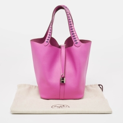 Pre Owned Hermes Magnolia/Bleu Saphir/Craie Epsom Leather Picotin Lock Tressage Bag