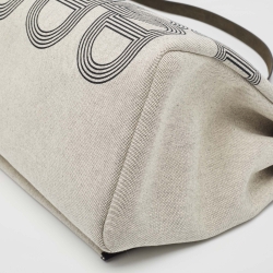 Hermès Noir/Ecru H Plume Canvas and Hunter Leather Circuit 24 Herbag Zip Cabine 50 Bag