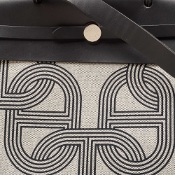 Hermès Noir/Ecru H Plume Canvas and Hunter Leather Circuit 24 Herbag Zip Cabine 50 Bag