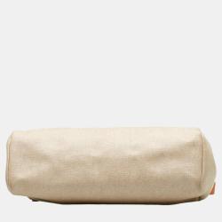 Pre Owned Hermes Brown Leather and Toile Canvas Herbag MM Tote Bag