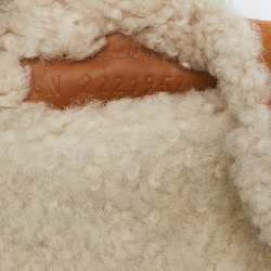 Hermes Brown Suede Shearling Fur Chypre Sandals Size 40