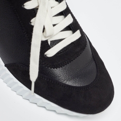Pre Owned Hermès Black Suede and Leather Bouncing Sneakers Size 38