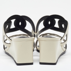 Hermes Cream Leather Figari Sandals Size 38