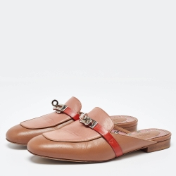 Hermes Multicolor Leather Oz Flat Mules Size 37