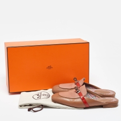 Hermes Multicolor Leather Oz Flat Mules Size 37