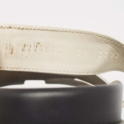 مملوكة مسبقًا Hermes White Leather Chypre Sandals Size 39