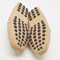 Pre Owned Hermes Beige Nubuck Leather Irving Loafers Size 42