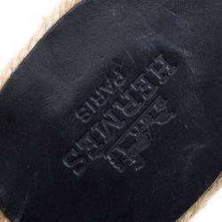 Hermes Black Suede Cord Tie Up Sandals Size 35