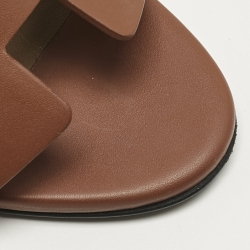 مملوكة مسبقًا Hermès Brown Leather Legend Sandals Size 37