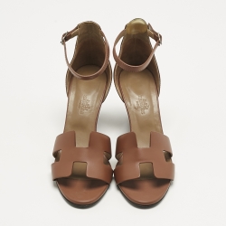 مملوكة مسبقًا Hermès Brown Leather Legend Sandals Size 37