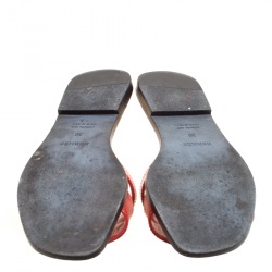 Hermes Red Patent Leather Oran Box Sandals Size 36