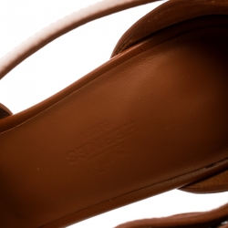 Hermes Brown Leather Merryl Wedge Sandals Size 38