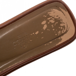 Hermes Brown Leather Oran Sandals Size 39