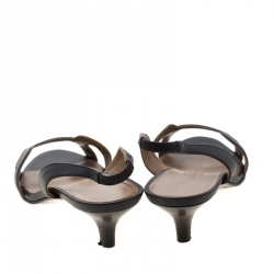 Hermes Black Leather Night Slingback Sandals Size 37