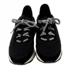 Hermes Monochrome Mesh And Leather Miles Platform Sneakers Size 37