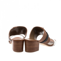 Hermes Tricolor Leather Ovation Slide Sandals Size 38.5 