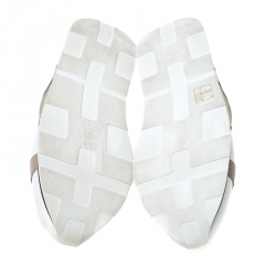 Pre Owned Hermes Multicolor Leather Rebus Lace Up Sneakers Size 35