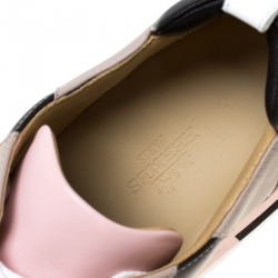 Pre Owned Hermes Multicolor Leather Rebus Lace Up Sneakers Size 35