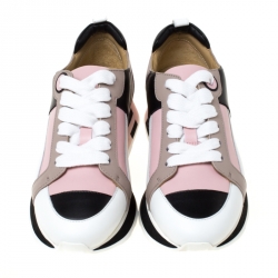 Pre Owned Hermes Multicolor Leather Rebus Lace Up Sneakers Size 35