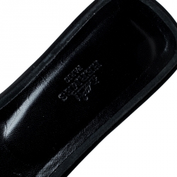 Pre Owned Hermes Black Crystal Embellished Suede Oran Sandals Size 38.5