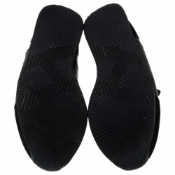 Pre Owned Hermes Black Leather And Suede Trail Sneakers Size 38.5