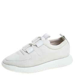 Hermes White Mesh Team Sneakers Size 38