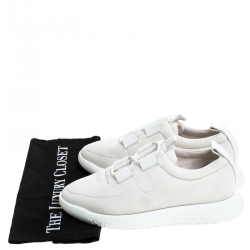 Hermes White Mesh Team Sneakers Size 38