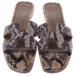 Hermes Python Oran Box Sandals Size 38.5