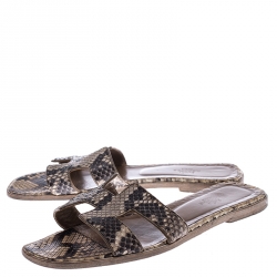 Hermes Python Oran Box Sandals Size 38.5