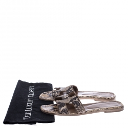 Hermes Python Oran Box Sandals Size 38.5