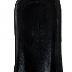 Hermes Black Crystal Embellished Oran Flat Slides Size 38