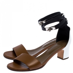 Hermes Tricolor Leather Manege Ankle Wrap Sandals Size 40.5